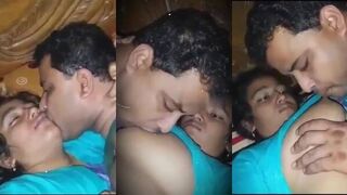 Newlywed Bangla girl kissing and milk tanker boobs sucking clip